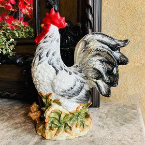 Vintage Nobel Excellence Black & White Ceramic Rooster